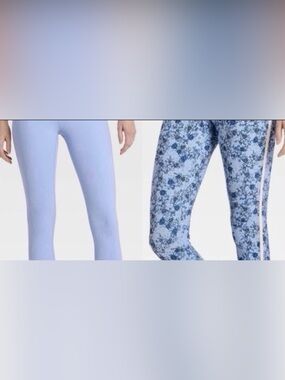 Women's JoyLab Hydrangea High-Rise Scallop & Floral Leggings Lot 2 Pairs NWT